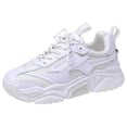 thumbnail image 2 of AUDeals Women Chunky Platform Sneakers, Colorblock Casual Shoes, Breathable Walking Shoes with Glitter Detail (White, 8), 2 of 9