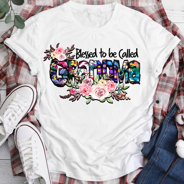 Blanco Xxxl Carta Moda Abuela O Cuello Mujeres Camiseta De Manga Corta-07746 Likrtyny Arte Deco
