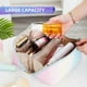 thumbnail image 4 of Makeup Bag Travel Cosmetic Bag Large Makeup Bags for Women Leather Waterproof Black White Makeup Bags Organizer Big Toiletry Bag with Compartments Tra, 4 of 4