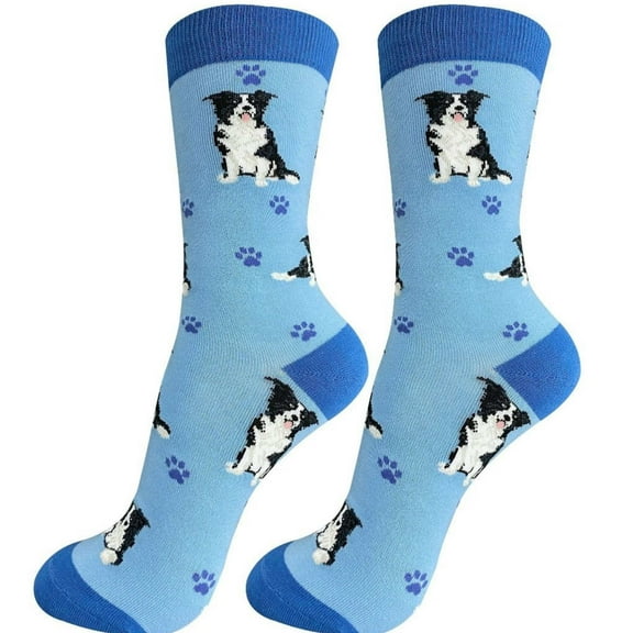 Happy Tails Border Collie Dog Lover Socks - One Size Fits Most
