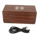 thumbnail image 1 of Reloj LED de madera para el hogar, dormitorio, despertador Digital marrón con Altavoz Bluetooth, carga inalámbrica, 1 of 5