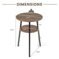 thumbnail image 3 of Costway 2 Pcs Table de Chevet à 2 Niveaux Table de Nuit Ronde pour Chambre Salon Noyer, 3 of 8