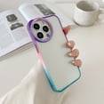 thumbnail image 2 of Clear Case for iPhone 13 Pro Max, Jelly Tricolor Shockproof Slim Lightweight Phone Cover for iPhone 13 Pro Max 6.7 Inch,Purple, 2 of 10