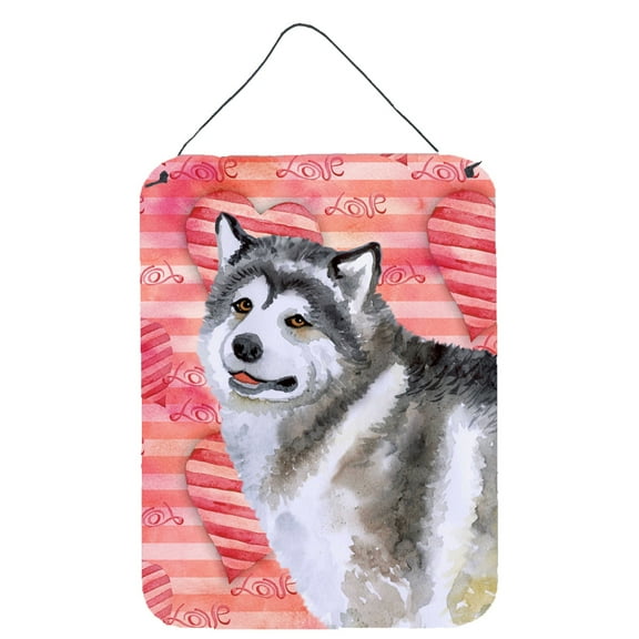 Carolines Treasures BB9725DS1216 Alaskan Malamute Love Wall or Door Hanging Prints Red 12WX16H multicolor