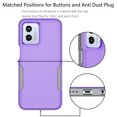 thumbnail image 5 of For Motorola Moto G 5G 2023 Case, 2 in 1 Hard PC Phone Case for Moto G Power 2023 6.5", Takfox Rubber & Rugged Sturdy Shockproof Full Body Protection Case Cover,Purple, 5 of 10