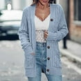 thumbnail image 4 of Turilly Women's Solid Color Knit Cardigans Loose Long Sleeve Button Pocket Sweaters Coat, 4 of 7