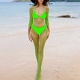 thumbnail image 2 of Sexy Fishnet Bodysuits Lingerie for Women 3/4 Sleeve Naughty Hollow See Through Stockings Mesh Erotic Nightwear, 2 of 5