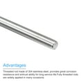 thumbnail image 4 of Uxcell Fully Threaded Rod M10 x 110mm 1.5mm Thread Pitch 304 Stainless Steel Right Hand Threaded Rods Bar Studs 2 Pack, 4 of 6