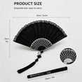 thumbnail image 2 of Black Lace Handheld Fan, Folding Hand Fan with Tassel, Lightweight Portable Handheld Fan for Summer, Wedding, Elegant Handheld Fan, Festival Decorative Fan, Portable Fan for Dancing Party, 2 of 5