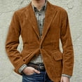 thumbnail image 4 of Men's Vintage Corduroy Jacket Formal Sport Corduroy Suit Jackets Long Sleeve Dress Work Wear Coats Single Breasted Notched Lape Slim Fit Blazer Vintage Business Mens Blazer Dwelliawo Brown 2XL, 4 of 5