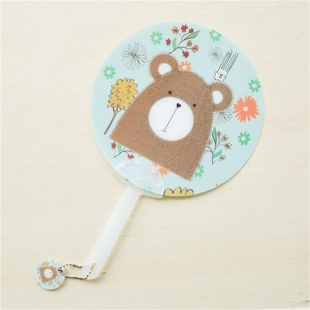

Round Hand Fan with Plastic Handle for Kids Novelty Cartoon Style Handheld Fan
