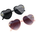 thumbnail image 2 of 2 Piezas Gafas de Sol para Niños en Forma de Corazón Gafas de Sol de Fiesta Ligeras Marco Rosa y Negro Hugo, 2 of 10