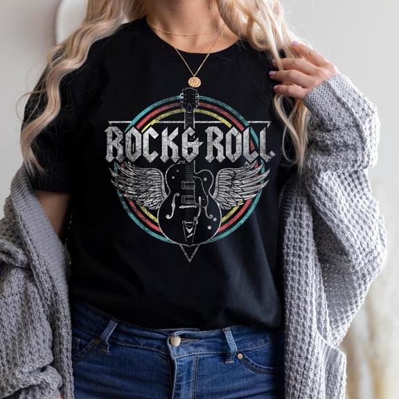 Fukika Rock And Roll Shirt,Vintage Rock Band Shirt, Guitar Shirt, Gift For Her,Music Band Shirt,Lets Rock,Rock Concert Tee, Gift for Rock Lover,
