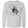 thumbnail image 3 of Inktastic Born to Fish Long Sleeve Youth T-Shirt, 3 of 5