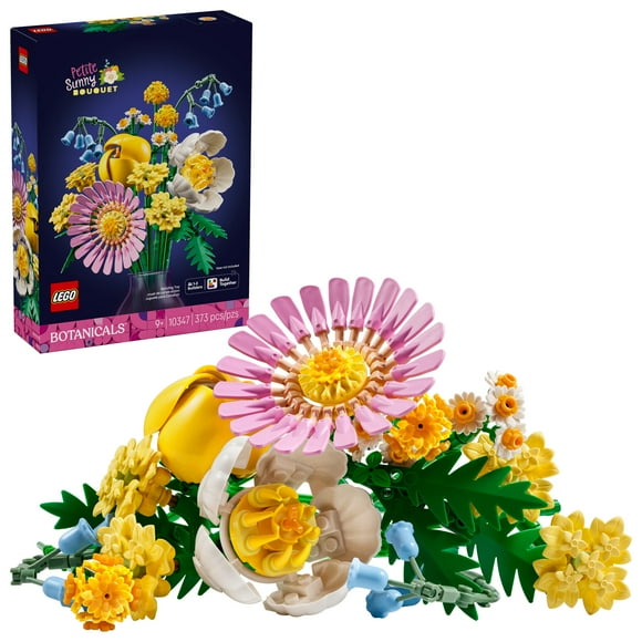 LEGO Botanicals Petite Sunny Bouquet Flower Set - Building Toy for Kids 9+ - DIY Floral Arrangement - Room Decor - Birthday Gift Idea for Girls & Boys - Faux Bluebells, Tulip, Daisy, and More - 10347, LEGO Petite Sunny Bouqu 10347