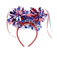 thumbnail image 6 of Patriotic Red White Blue Headband, Sparkly Tinsel & Star Hair Hoop for 4th of July Parties, 6 of 7