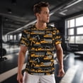 thumbnail image 3 of Wukai Yellow Excavator Print Men's Short-Sleeved Mesh T-Shirt,Quick-Dry Short Sleeve Workout T-Shirt-XX-Large, 3 of 8