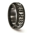 thumbnail image 5 of Edward Mirell Black Ti and Titanium Woven Design Beveled Casted 9mm Band, 5 of 8