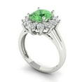 thumbnail image 2 of Halo Engagement Ring for Women - 2.72ct Simulated Green Diamond in 18K White Gold Promise Ring, 2 of 6