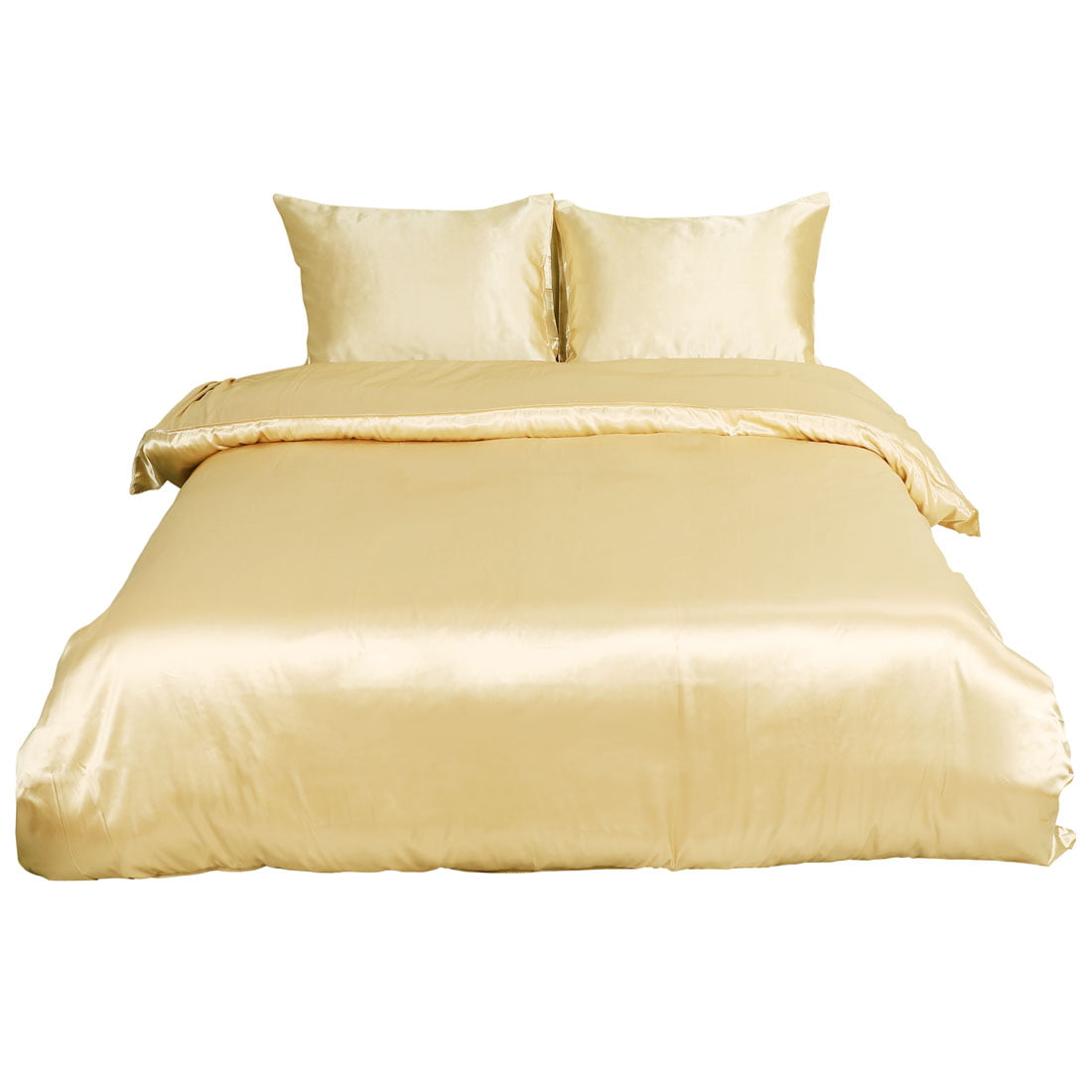 Silk Satin Bed Blanket Quilt Duvet, Gold Satin Duvet Cover