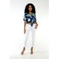 thumbnail image 3 of Women's Hawaiian Tie Front Crop Top Aloha Shirt in Orchid Breeze Navy 2XL, 3 of 5