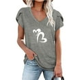 thumbnail image 2 of T-shirts pour Femmes Coupe Ample Mode Été Col en V Manches Courtes Imprimé T-Shirt Décontracté Blouse Manches Courtes Blouses Femmes Manches Courtes Blouse T-Shirts Femmes Coupe Ample, 2 of 4