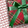 thumbnail image 6 of NestE Reversible Christmas Wrapping Paper - 17 Inch X 33 Feet (46.7 sq. ft. ttl.) - Red Tartan Plaid and HOHO Design Perfect for Xmas, Party, Holiday Gift Wrap, 6 of 14