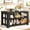 Black, variant on ChicZhiNest 55" Kitchen Island with Power Outlets, Imitation Marble Tabletop Coffee Bar Station, 3-Tier Island Table for Kitchen Dining Room, White