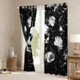 thumbnail image 3 of Homewish Grunge Skull Skeleton Blackout Curtains,Halloween Spider Web Curtains Pack of 2 (42x84 Each),Floral Living Room Curtains, 3 of 6