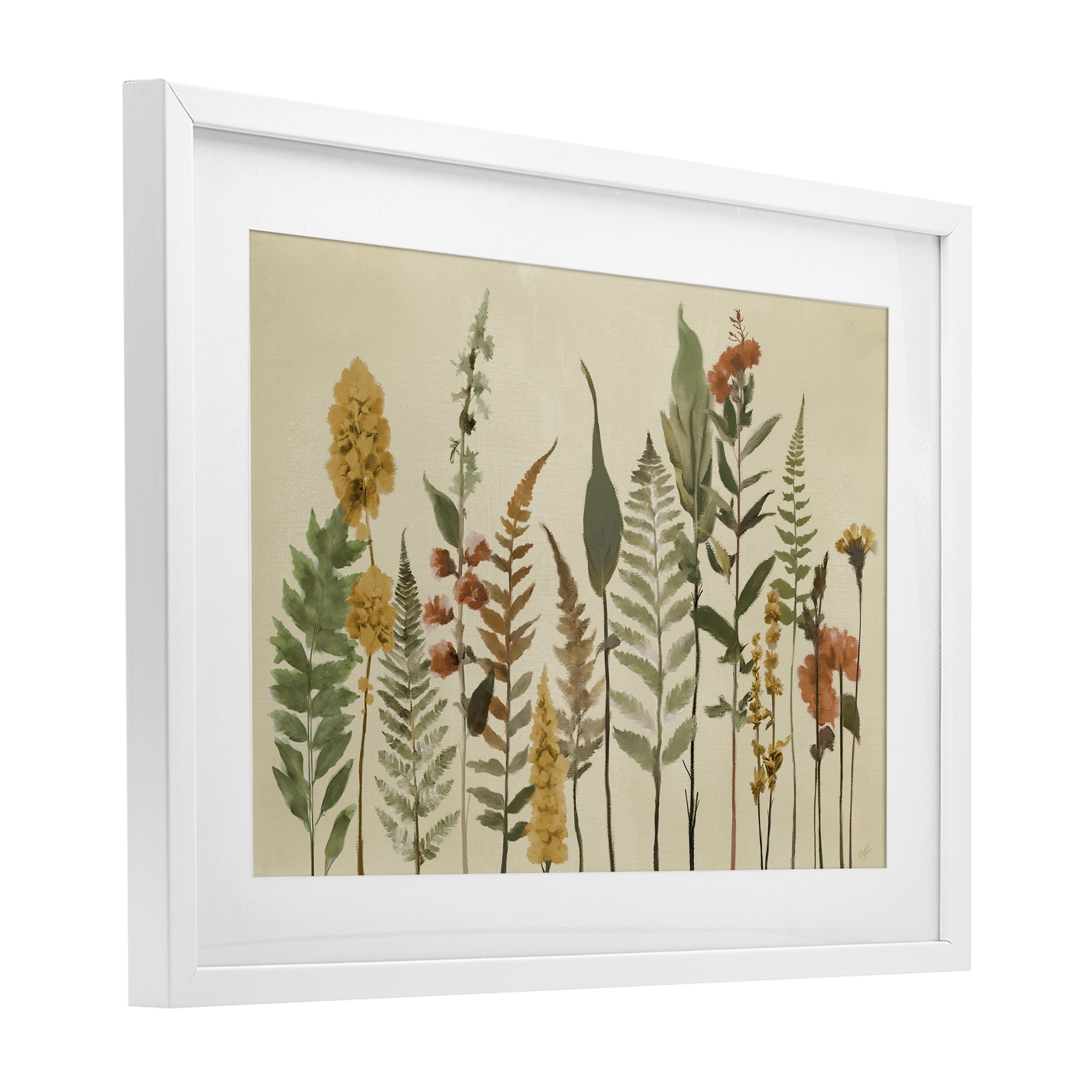 Stupell Industries Fall Toned Botanics White Framed Print Under Glass, design by Elizabeth Medley