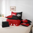 thumbnail image 6 of jejeloiu Love Couple 7-Piece Twin Bedding Sets,Happy Valentines Day Bedding Comforter Set,Red Black Sheet Sets For Girls Boys,Microfiber Bedroom Decor Reversible, 6 of 8