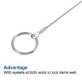 thumbnail image 4 of Cables de lanyard de acero inoxidable Uxcell, 6 paquetes con ojales, cuerda de seguridad con 12 anillas 1.5mmx20cm, 4 of 6