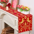 thumbnail image 5 of Chinese New Year 2026 Table Runner, 47x13 Inch Linen Decor for Dining Table, Family Gatherings, Holiday Celebrations – Vibrant Color, Machine Washable, 5 of 6
