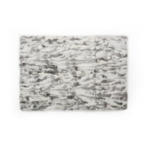 Noble House Akers Glam Fur Throw Blanket in Gray and White