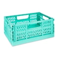 thumbnail image 2 of Pen+Gear Small Collapsible Crate, 11.41" x 8.26" x 4.72", Mint Plastic Desktop Organizer, 2 of 6