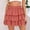 Watermelon Red, variant on BUIGTTKLOP Mini Skirts for Women Summer High Waist Ruffle Shorts Skirt Cute Flowy Layered Beach Casual Boho Skirts