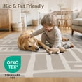 thumbnail image 4 of ODIKA 5'x7' Cream Taupe Abstract Geometric Design Washable Area Rug Modern Pattern with Unique Shapes for Dining Room, Under Table, Home Office, Non-Slip Chair-Friendly, 4 of 7