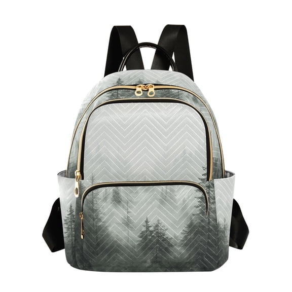 FORMRS Mini Backpack Purse for Women Travel Daypack Casual Shoulder Bag, Foggy Forest