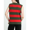 thumbnail image 7 of A Nightmare On Elm Street Logo Sleeveless Red & Green Striped Adult Sweater Vest-XS, 7 of 7