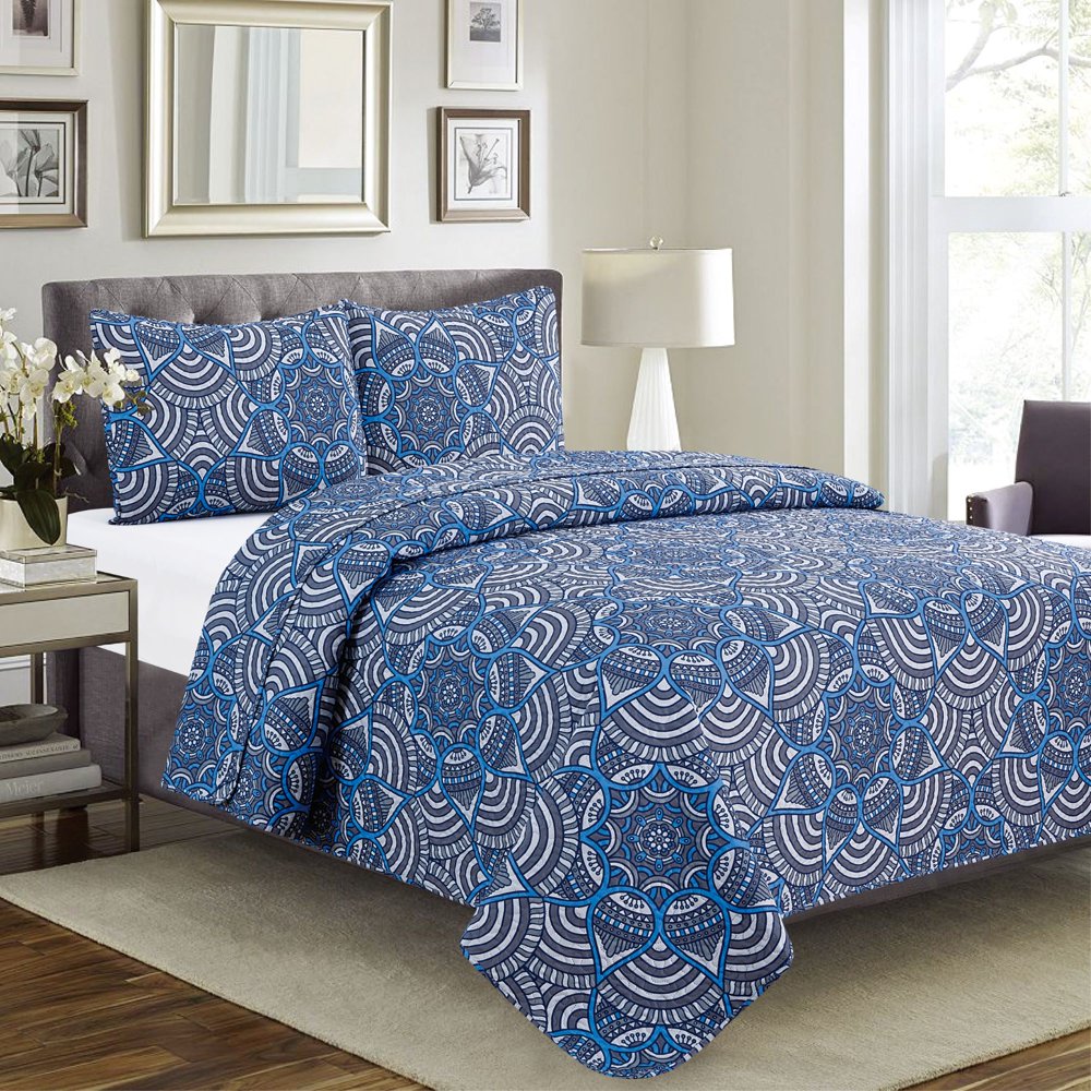 Harmony 3pc Reversible Quilt Set Grey King Size