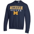 thumbnail image 2 of Men's Champion Navy Michigan Wolverines Soccer Stack Logo Powerblend Pullover Sweatshirt, 2 of 3