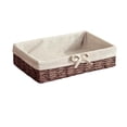 thumbnail image 2 of Woven Baskets Rectangular Organizer Bin Toilet Paper Handwoven Countertop Bin Organizer Decorative Basket for Fruits Sundries 30cmx20cmx7cm, 2 of 8