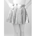 inhzoy Girls Shiny Metallic Skater Skort Skirt Silver 6