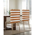 thumbnail image 5 of nqOlkjepod Burnt Orange Grey Stripe Chair Covers Set of 6, Decorative Chair Back Cover, Minimalist Farmhouse Striped Dining Room Chair Slipcovers Removable Chair Protectors Covers for Party Banquet, 5 of 7