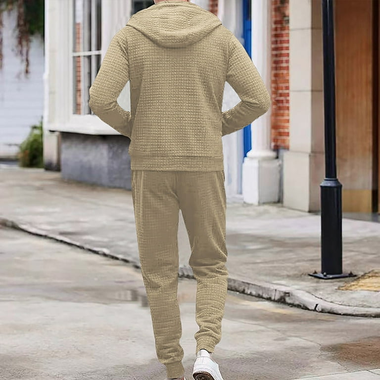 skpabo Mens Waffle Tracksuit Warehouse Mens Piece Full Zip