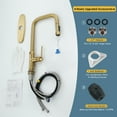 thumbnail image 2 of WOWOW Single Handle Pull Down Sprayer Kitchen Faucet in Gold with Deck Plate, 2 of 5