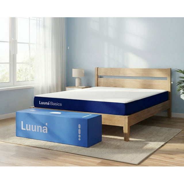 Colchón en caja Matrimonial Luuna Basics 1 colchón firme de espuma alta densidad 16 cm cómodo