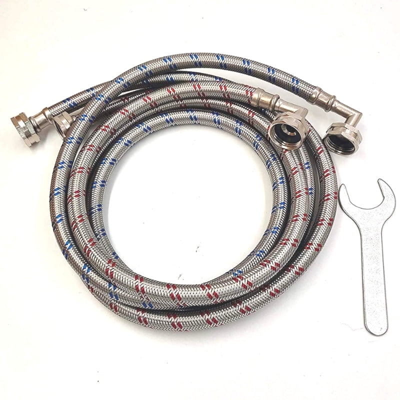 Washing Machine Hoses Stainless Steel 90 Degree Braided Water Supply