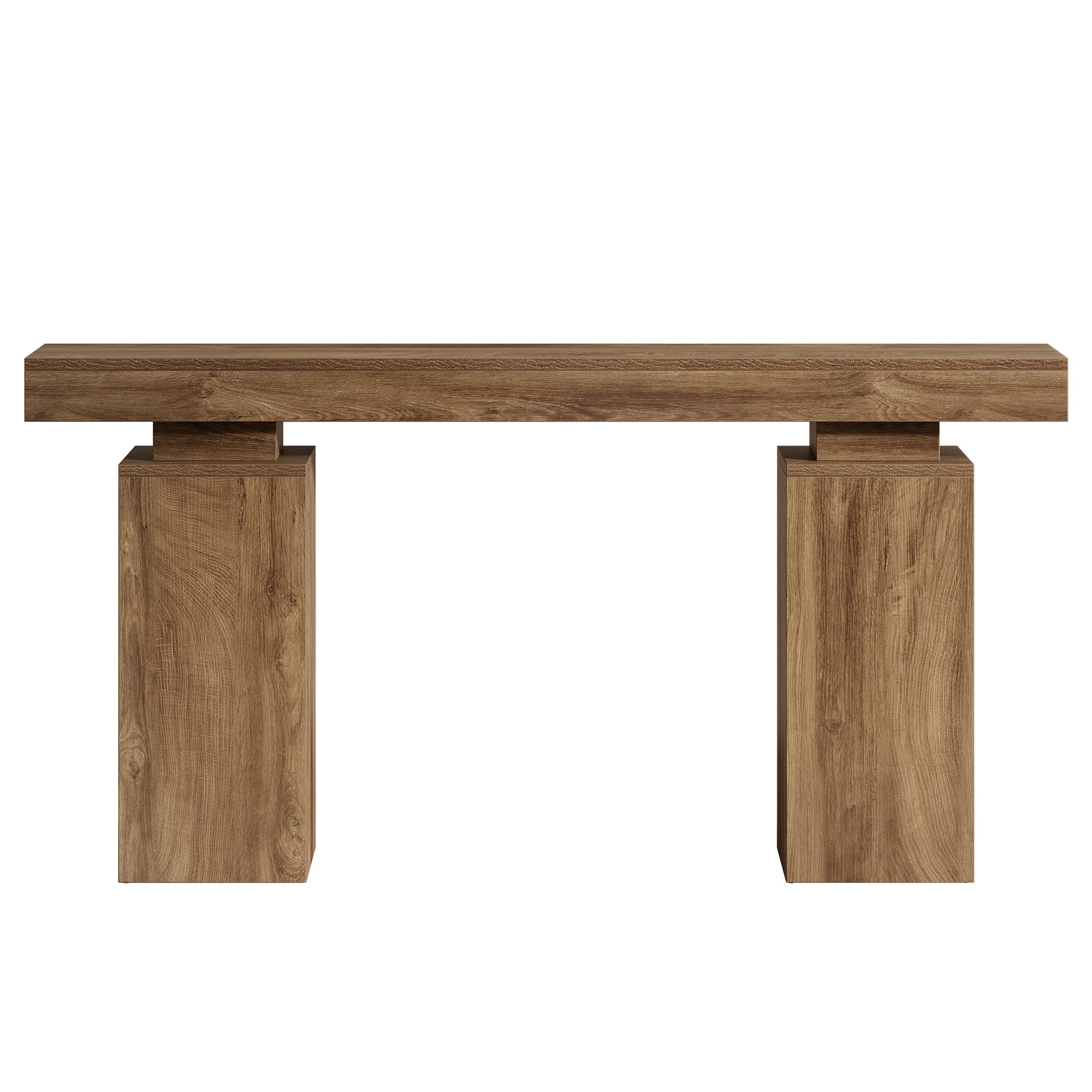 Fnova 63" Farmhouse Console Table, Long Wood Entryway Table for Foyer, Easy Assembly, Hallway Accent Furniture Behind Couch, Living Room Decor Stand
