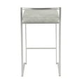 thumbnail image 5 of Fuji Contemporary Stackable Counter Stool In Stainless Steel With Light Grey Cowboy Fabric Cushion - Set Of 2, 5 of 7